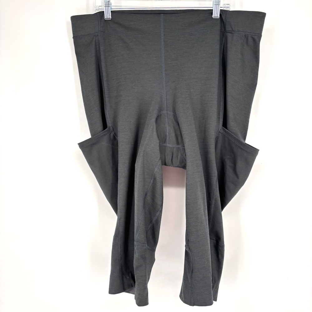 REI‎ Co Op Cropped Padded Cycling Pants Sz 3XL Black Stretch Plus Size High Rise
